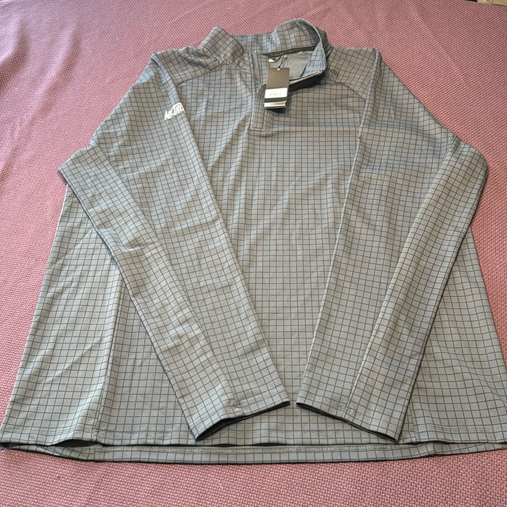 2xl UNRL Highlands 1/4 Zip Iron Plaid Shirt